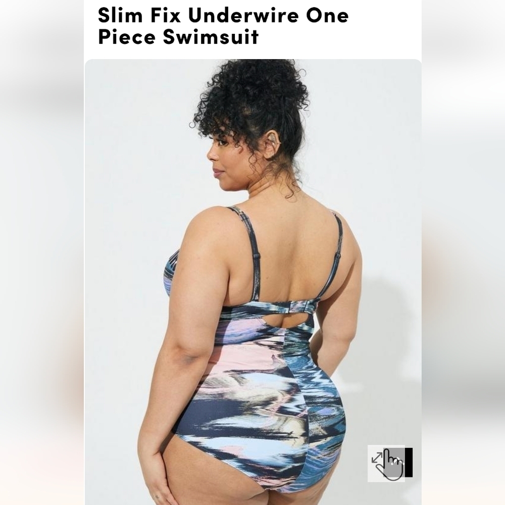 Torrid Slim Fix Underwire One Piece Swimsuit, plus size 6x DD/F New! - Picture 2 of 9